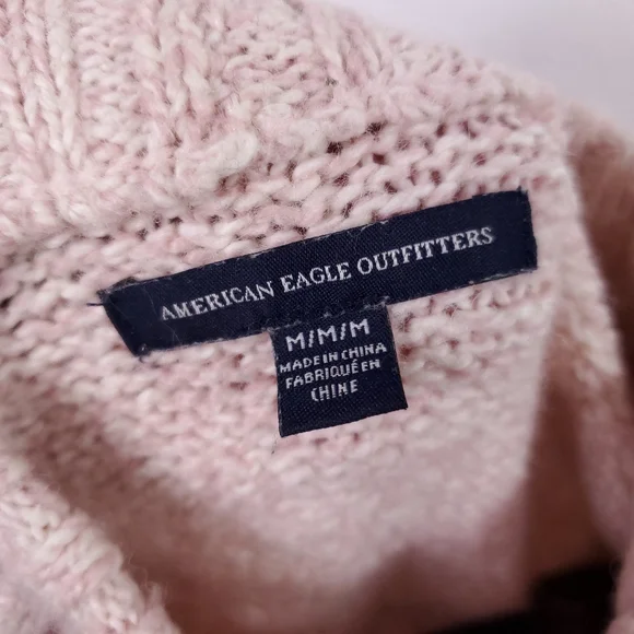 American Eagle Outfitters Pink Cotton Turtleneck Sweater - Picture 7 of 7